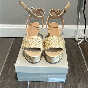 Marc Fisher Tan Platform Sandals